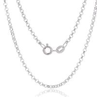 925 Sterling Silver Necklaces, plated, Unisex & different size for choice, silver color, Sold By PC