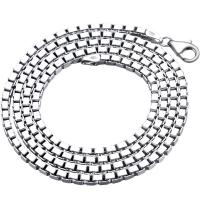 Collares de Plata Esterlina, plata de ley 925, chapado, diverso tamaño para la opción & para hombre, plateado, Vendido por UD