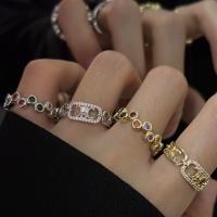 Tibetan Style Finger Ring, plated, different styles for choice & micro pave rhinestone & for woman, more colors for choice, Sold By PC