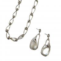 Zink legering Smykke sæt, Zinc Alloy, med Glassten, forgyldt, forskellige stilarter for valg & for kvinde, sølv, Solgt af PC