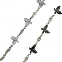 Zinklegierung Schmuck Halskette, Schmetterling, plattiert, Micro pave Strass & für Frau & Emaille, keine, verkauft von PC