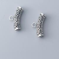 925 Sterling Silver Bail Bead, Antique finish, DIY, silver color, 5x5x20mm, Hole:Approx 3.3mm, Sold By PC