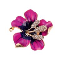 Zinc Alloy Brooches, for woman & with rhinestone, nickel, lead & cadmium free, Sold By PC