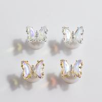 3D Nail Art Decoration Zinc Alloy with Crystal Bowknot DIY nickel lead & cadmium free Sold By Bag