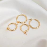 Latão Argola, cobre, Banhado a ouro 14K, joias de moda & tamanho diferente para a escolha & para mulher, dourado, vendido por par