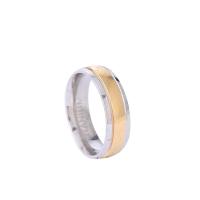 Vinger Ring in edelstaal, 304 roestvrij staal, mode sieraden & uniseks & verschillende grootte voor keus, twee verschillende gekleurde, 6mm, Verkocht door PC