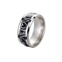 Палец кольцо из нержавеющей стали, Нержавеющая сталь 304, ювелирные изделия моды & Мужская & разный размер для выбора, два разных цвета, 8mm, продается PC