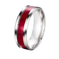 Stainless Steel Finger Ring 304 Stainless Steel Vacuum Ion Plating fashion jewelry & Unisex two different colored 8mm Sold By PC