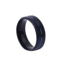 Prst prsten z nerezové oceli, 304 Stainless Steel, módní šperky & unisex & různé velikosti pro výběr, černý, 8mm, Prodáno By PC