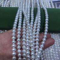Perles de nacre rondes de culture d'eau douce, perle d'eau douce cultivée, DIY, blanc, 6-7mm, Vendu par Environ 38 cm brin