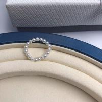 Pierścień z perłami słodkowodnymi, Perła naturalna słodkowodna, Koło, biżuteria moda & inna średnica wewnętrzna wyboru & elastyczne & dla kobiety, biały, 2.50mm, sprzedane przez PC