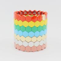 Zinc Alloy Bracelet with Elastic Thread Hexagon gold color plated fashion jewelry & Bohemian style & stoving varnish & Unisex nickel lead & cadmium free Inner Approx 55mm Sold By PC