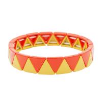 Tibetan Style Bracelet, with Elastic Thread, Triangle, stoving varnish, fashion jewelry & Bohemian style & Unisex, more colors for choice, nickel, lead & cadmium free, Inner Diameter:Approx 55mm, Sold By PC