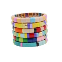 Tibetan Style Bracelet, with Elastic Thread, fashion jewelry & Bohemian style & Unisex & enamel, more colors for choice, nickel, lead & cadmium free, Inner Diameter:Approx 55mm, Sold By PC
