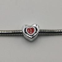 Zinc Alloy European Beads Heart plated DIY nickel lead & cadmium free Approx 3.5mm Sold By PC