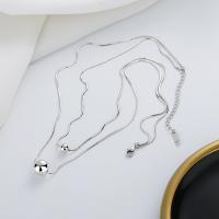 925 Sterling Silver Necklaces with 1.97inch extender chain Antique finish Double Layer & fashion jewelry & for woman nickel lead & cadmium free Length Approx 14.56 Inch Approx 17.71 Inch Sold By PC