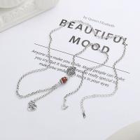925 Sterling Silver Necklaces, with Yunnan Red Agate, with 1.97inch extender chain, Antique finish, fashion jewelry & for woman, nickel, lead & cadmium free, Length:Approx 20.07 Inch, Sold By PC