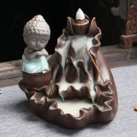 Backflow Incense Burner, Porcelain, handmade, for home and office & durable & multifunctional, 160x150x140mm, Sold By PC