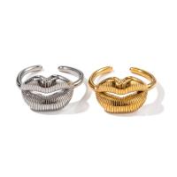 Vinger Ring in edelstaal, 304 roestvrij staal, Lip, mode sieraden & voor vrouw, meer kleuren voor de keuze, Verkocht door PC