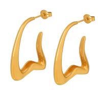 Titanium Steel  Earring Vacuum Ion Plating fashion jewelry & for woman Sold By Pair