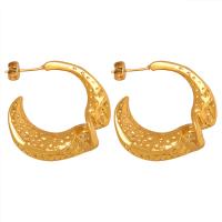 Boucle d'oreille Acier Titane, bijoux de mode & pour femme, plus de couleurs à choisir, 24x28mm, Vendu par paire