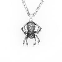 Titanium Steel Necklace, Spider, polished, fashion jewelry & different styles for choice & for man, 56.50x38mm, Length:60 cm, Sold By PC