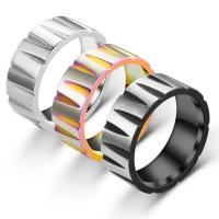 Vinger Ring in edelstaal, 316 Roestvrij staal, mode sieraden & uniseks & verschillende grootte voor keus, meer kleuren voor de keuze, 8mm, Verkocht door PC