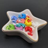 Porcelain Jewelry Beads, Dolphin, DIY, more colors for choice, 15x20mm, Approx 100PCs/Bag, Sold By Bag