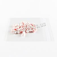 Contas de joias de porcelana, Roda, pinceladas, DIY, vermelho, 6mm, Buraco:Aprox 3mm, Aprox 100PCs/Bag, vendido por Bag