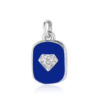 Cubic Zirconia Micro Pave Brass Pendant, plated, fashion jewelry & DIY & different styles for choice & micro pave cubic zirconia & enamel, more colors for choice, nickel, lead & cadmium free, Sold By PC