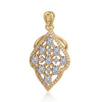 Cubic Zirconia Micro Pave Brass Pendant plated fashion jewelry & DIY & micro pave cubic zirconia nickel lead & cadmium free Sold By PC