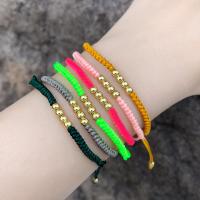 Brass Bracelet & Bangle, with Nylon Cord, plated, fashion jewelry, more colors for choice, nickel, lead & cadmium free, Length:30 cm, Sold By PC