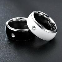 Vinger Ring in edelstaal, 316L roestvrij staal, mode sieraden & uniseks & verschillende grootte voor keus, meer kleuren voor de keuze, nikkel, lood en cadmium vrij, 8MM, Verkocht door PC