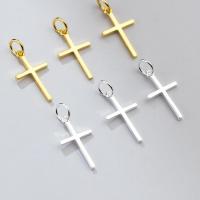 925 Sterling Silver Pendant Cross plated DIY Sold By PC
