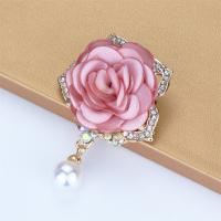 Zinc Alloy Brooches with Plastic Pearl for woman nickel lead & cadmium free 6cmu00d74.5cm Sold By PC