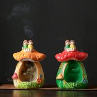 Backflow Incense Burner Resin mushroom half handmade for home and office & durable Sold By PC
