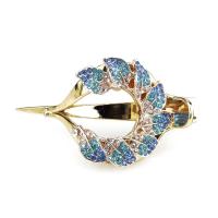 Acrylic Hair Claw Clip with Zinc Alloy Heart gold color plated fashion jewelry & for woman & with rhinestone Sold By PC
