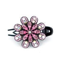 Acrylic Hair Claw Clip Flower for woman & with rhinestone Sold By PC