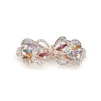 Zinc Alloy Pulling Spring Hair Clip with Resin plated & for woman & with rhinestone Sold By PC