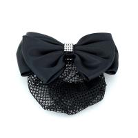 Cloth Hair Bun Net, with Gauze, Bowknot, Korean style & different styles for choice & for woman & with rhinestone, 100mm, Sold By PC