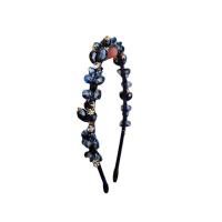 Crystal Hair Band with Cloth & Zinc Alloy Korean style & for woman 150mm Sold By PC