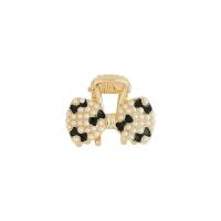 Zinc Alloy Hair Claw Clip with Plastic Pearl gold color plated Korean style & for woman & with rhinestone Sold By PC