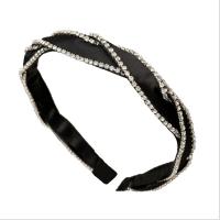 Cloth Hair Band Korean style & for woman & with rhinestone 130mm Sold By PC