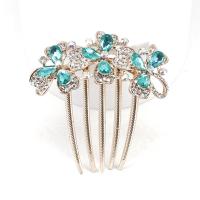 Zinc Alloy Decorative Hair Comb with Resin plated Korean style & for woman & with rhinestone Sold By PC