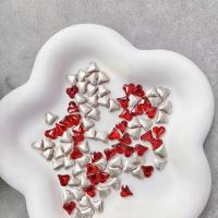 3D Nail Art украшения, Стеклянный, Сердце, DIY, Много цветов для выбора, 8x9mm, 100ПК/Лот, продается Лот