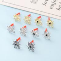 Tibetan Style Rhinestone Pendants, Spider Web, plated, DIY & with rhinestone, more colors for choice, nickel, lead & cadmium free, 15x16mm, 10PCs/Bag, Sold By Bag