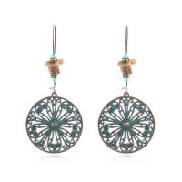 Zinc Alloy Drop Earrings with turquoise plated fashion jewelry & for woman Sold By Pair