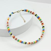 Zinc Alloy smykker halskæde, med 5cm extender kæde, Rektangel, guldfarve belagt, mode smykker & Boheme stil & ovntørrende lak & for kvinde, flere farver til valg, nikkel, bly & cadmium fri, Længde Ca. 37 cm, Solgt af PC