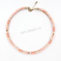 Zinc Alloy Jewelry Necklace with 7cm extender chain plated porcelain enamel & fashion jewelry & stoving varnish & for woman nickel lead & cadmium free Length Approx 37 cm Sold By PC