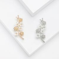 Zinc Alloy Brooches with ABS Plastic Flower plated fashion jewelry & for woman nickel lead & cadmium free Sold By PC